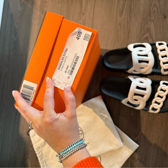 Hermès Extra Sandal Agneau Nappa Blanc 40 as new - Picture 11 of 16